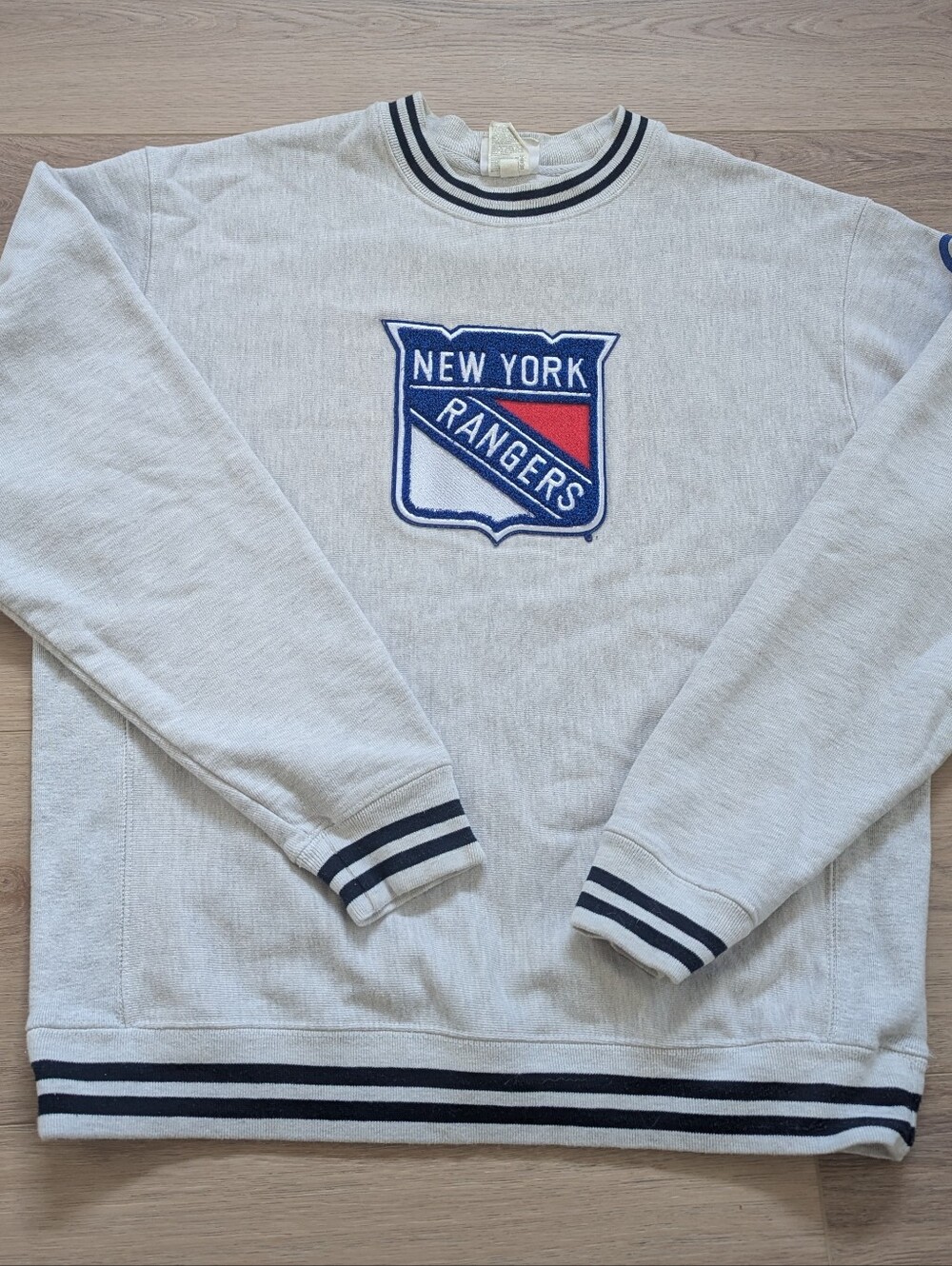 Champion Reverse Weave New York Rangers Crewneck Sweatshirt Gray Large